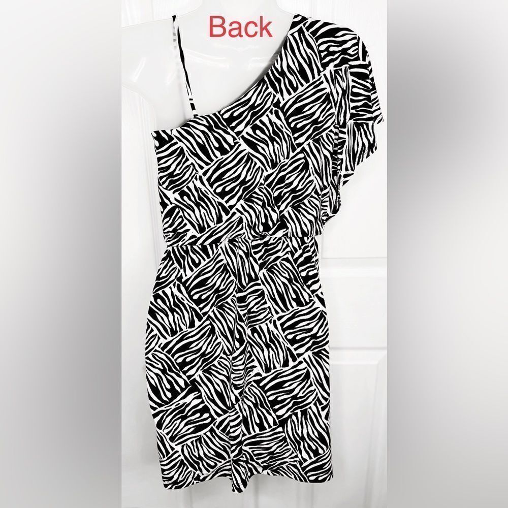 Zebra One Shoulder Mini Dress - Picture 11 of 11